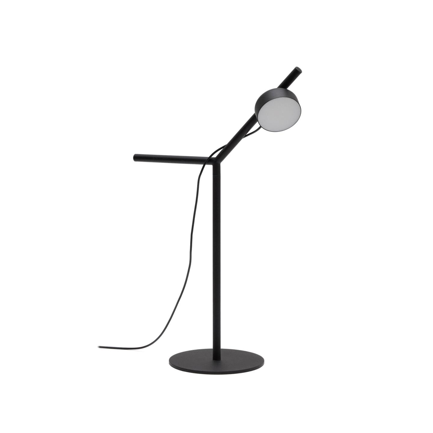 Kave Home Tafellamp Orey Met verstelbare spot - Zwart