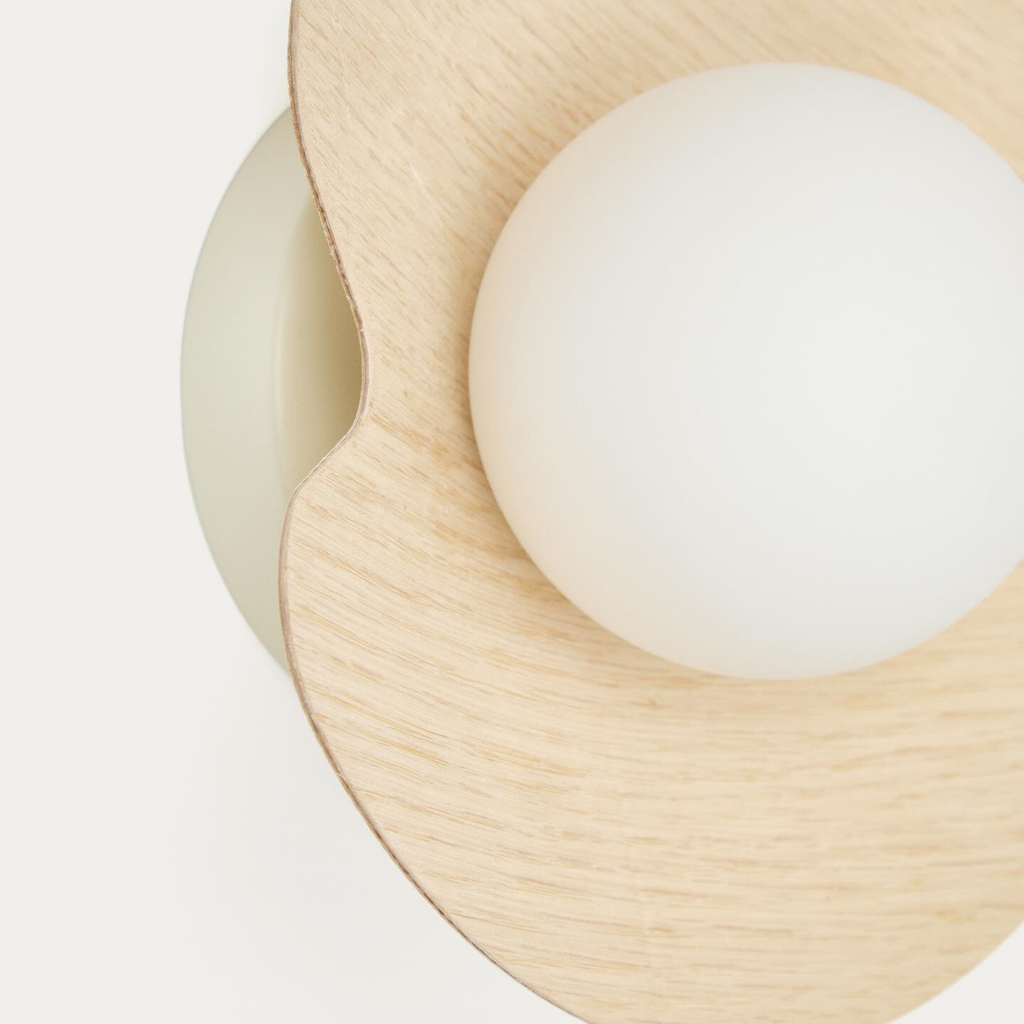 Kave Home Wandlamp 'Wilara' Eiken en glas