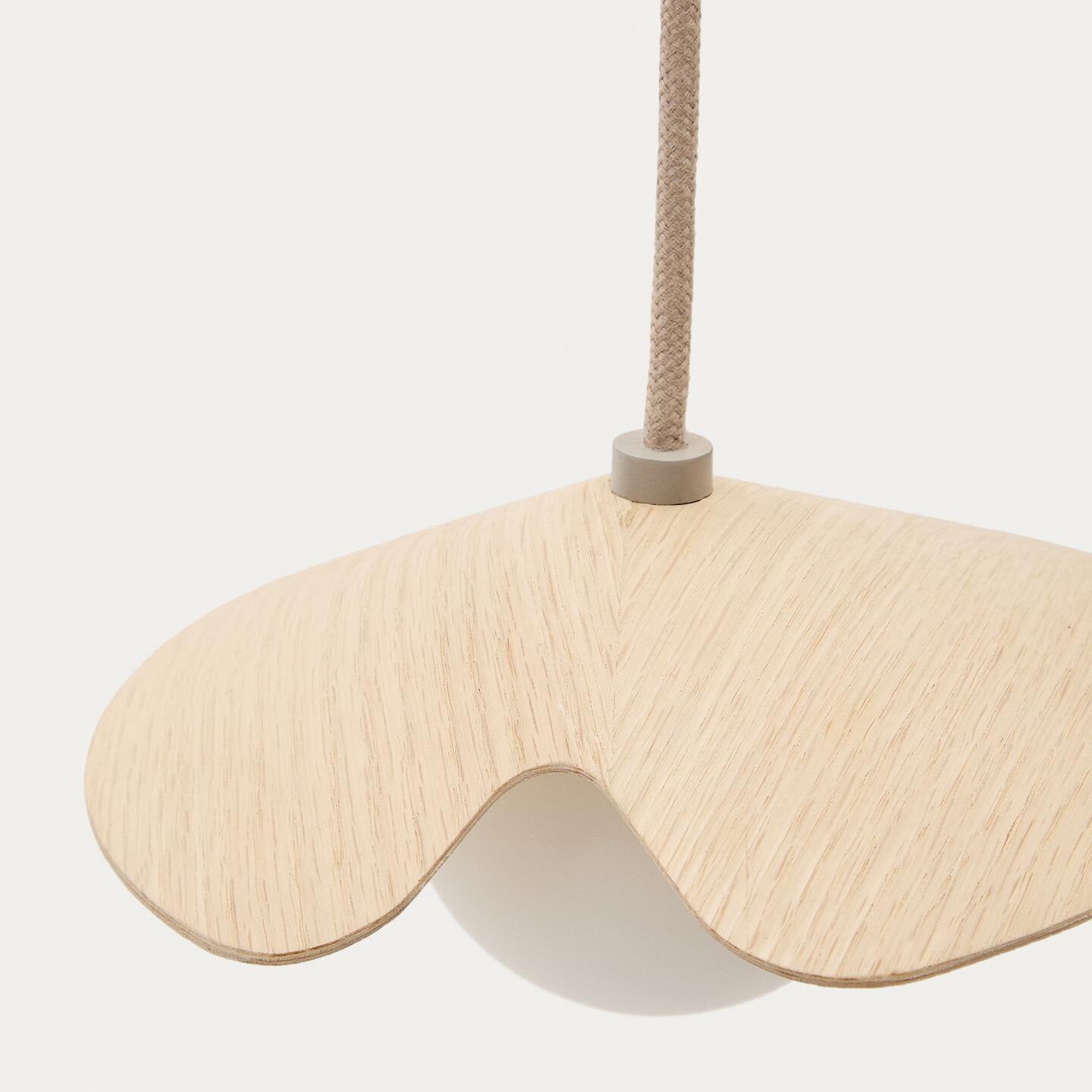 Kave Home Hanglamp 'Wilara' Eiken en glas