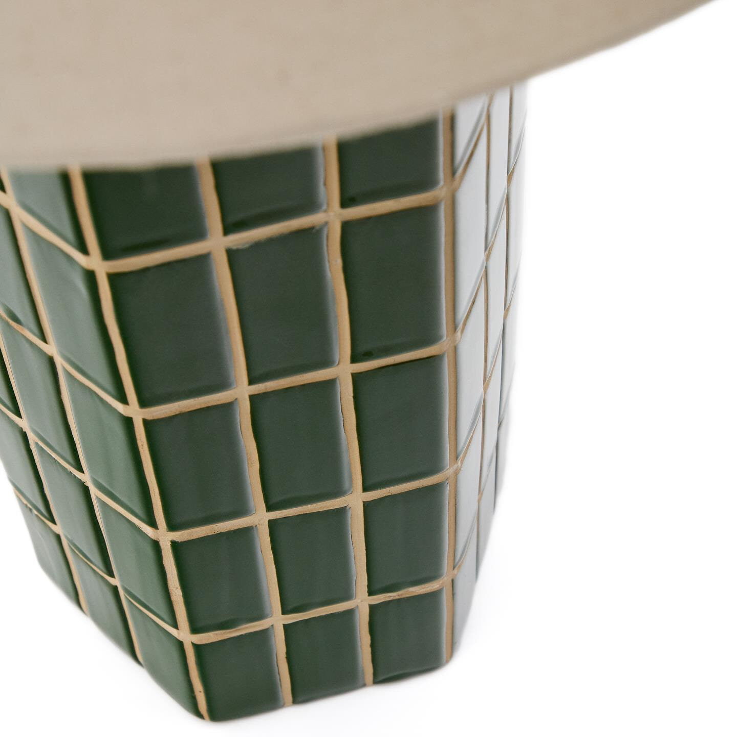 Kave Home Tafellamp 'Rue' Keramiek incl. kap, kleur groen / ecru