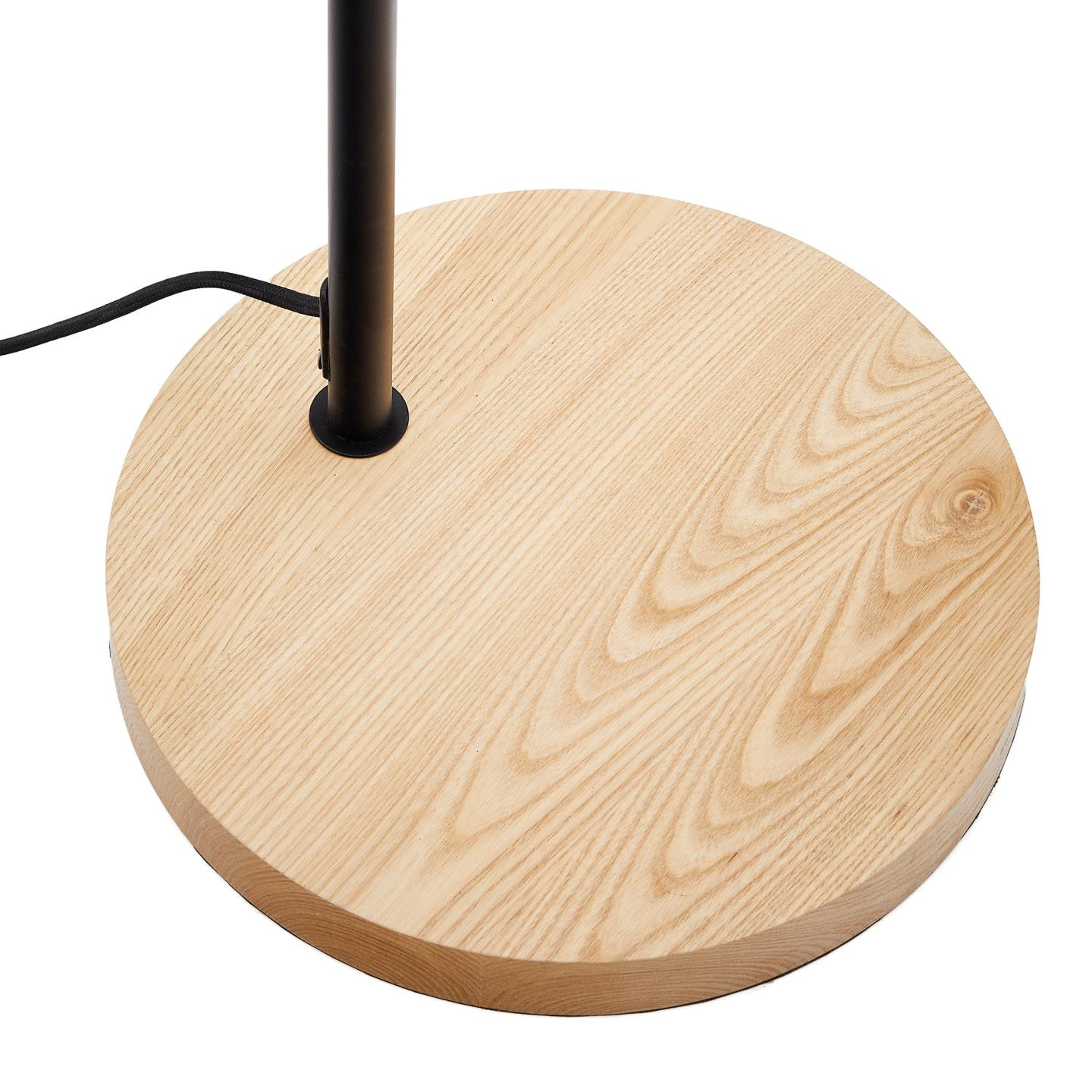 Kave Home Vloerlamp 'Catlar' Essenhout en metaal, kleur Zwart