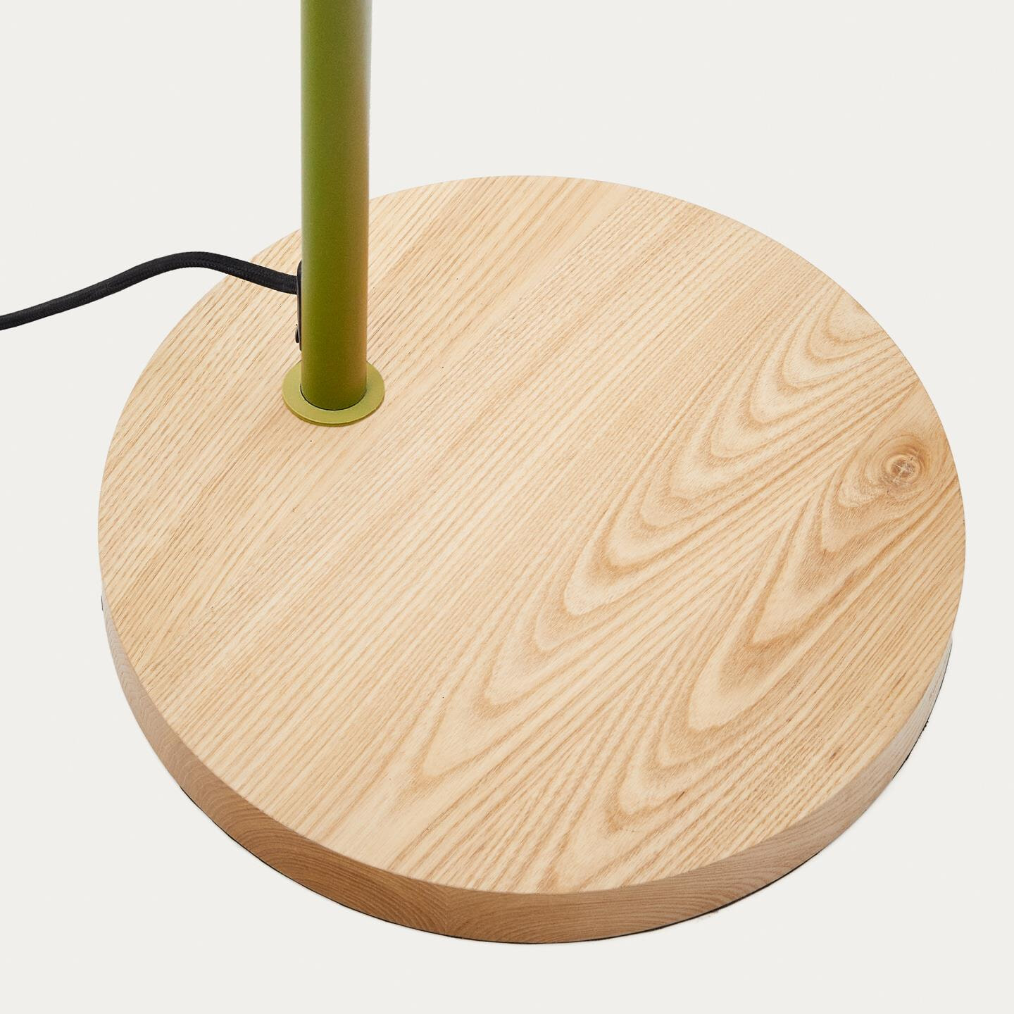 Kave Home Vloerlamp 'Catlar' Essenhout en metaal, kleur Groen