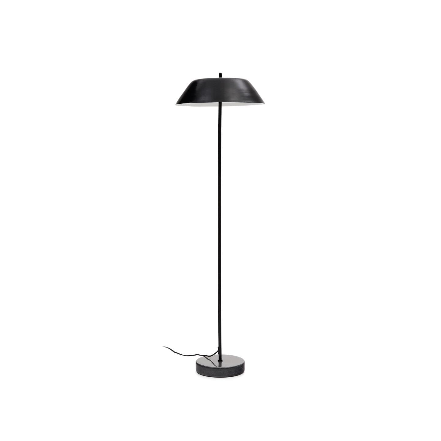 Kave Home Vloerlamp Sayra Marmer en metaal, 153cm - Zwart