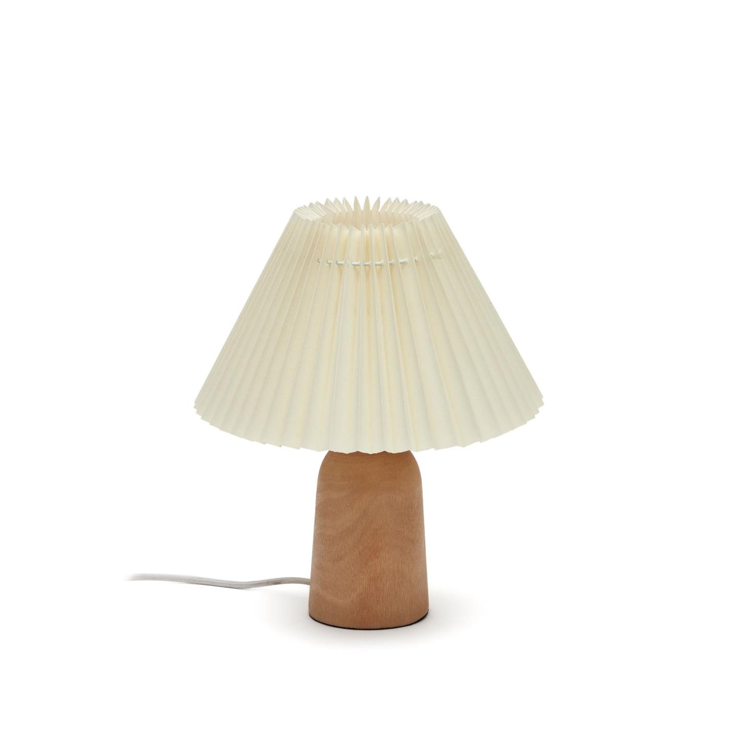 Kave Home Tafellamp 'Benicarlo' Rubberhout, 33cm hoog