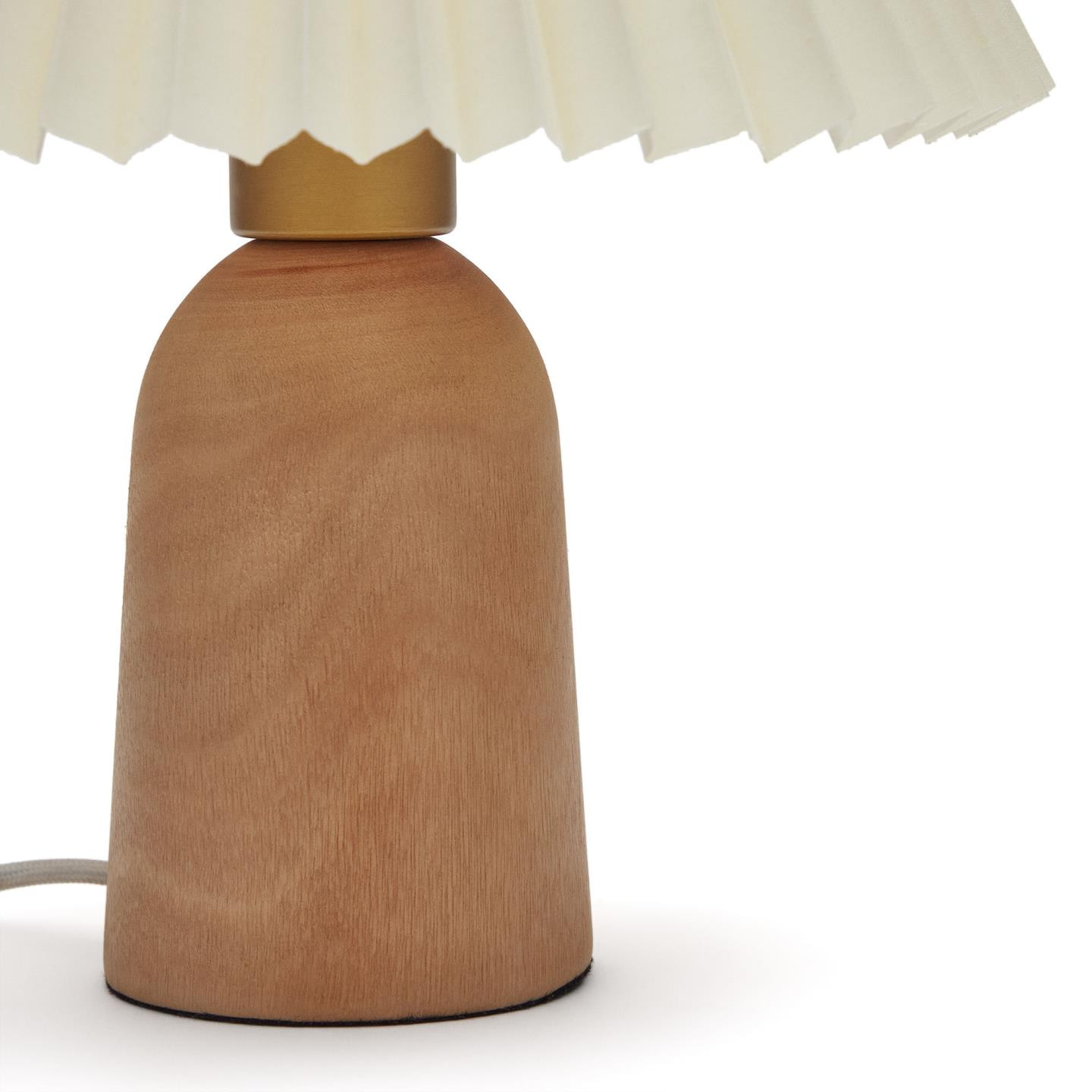 Kave Home Tafellamp 'Benicarlo' Rubberhout, 33cm hoog