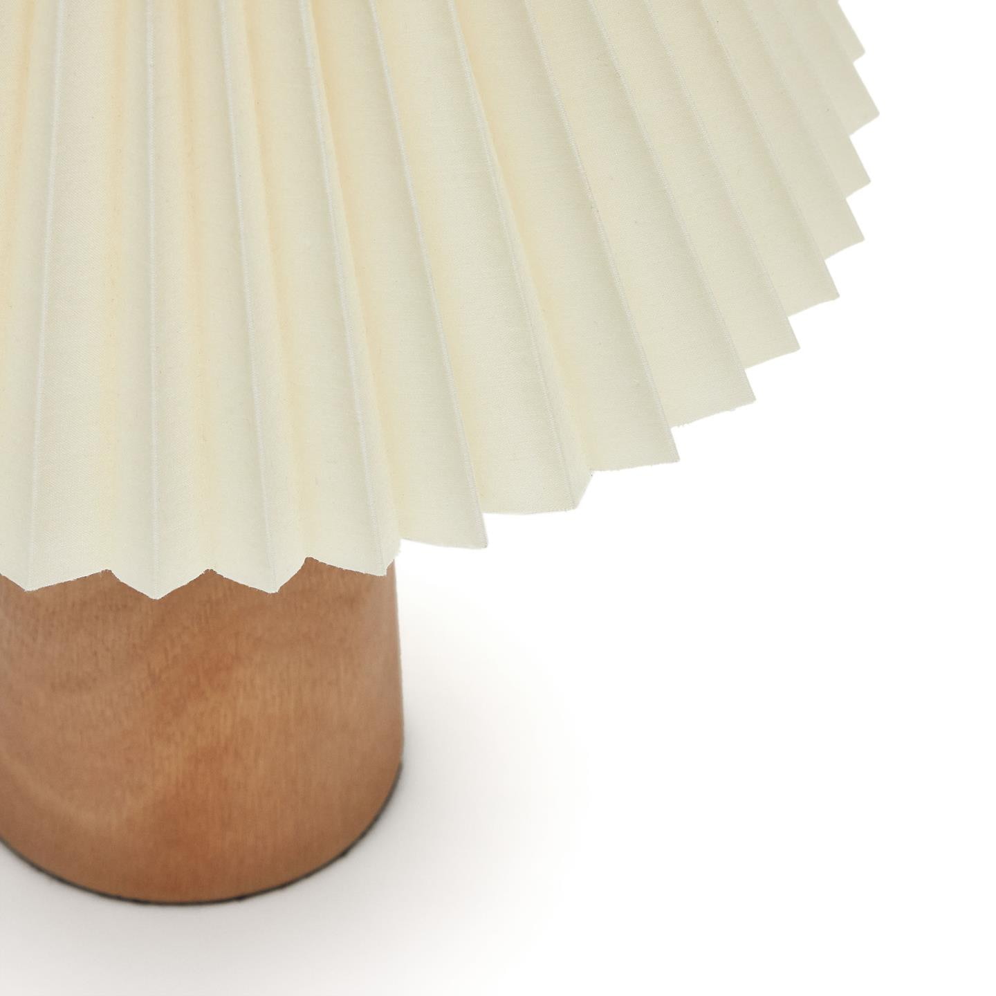 Kave Home Tafellamp 'Benicarlo' Rubberhout, 33cm hoog