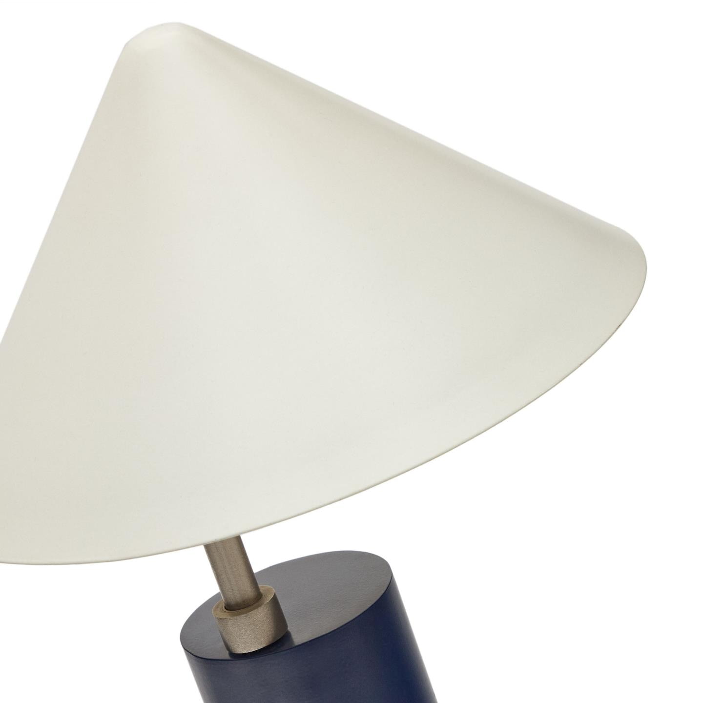 Kave Home Tafellamp 'Shiva' 42cm hoog, kleur Donkerblauw/Wit