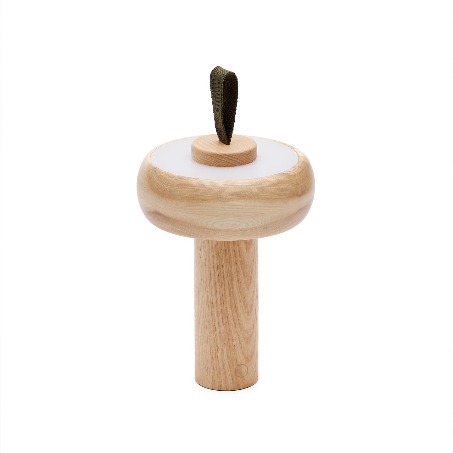 Kave Home Draagbare Tafellamp 'Luba' Essenhout, 30cm