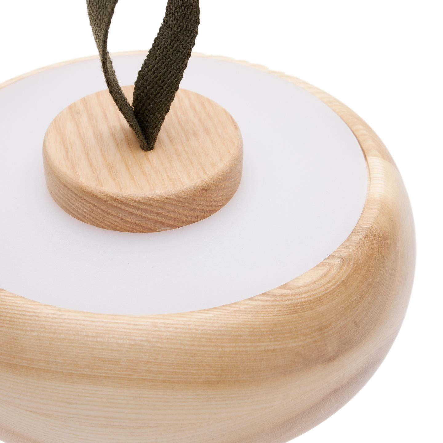 Kave Home Draagbare Tafellamp 'Luba' Essenhout, 30cm