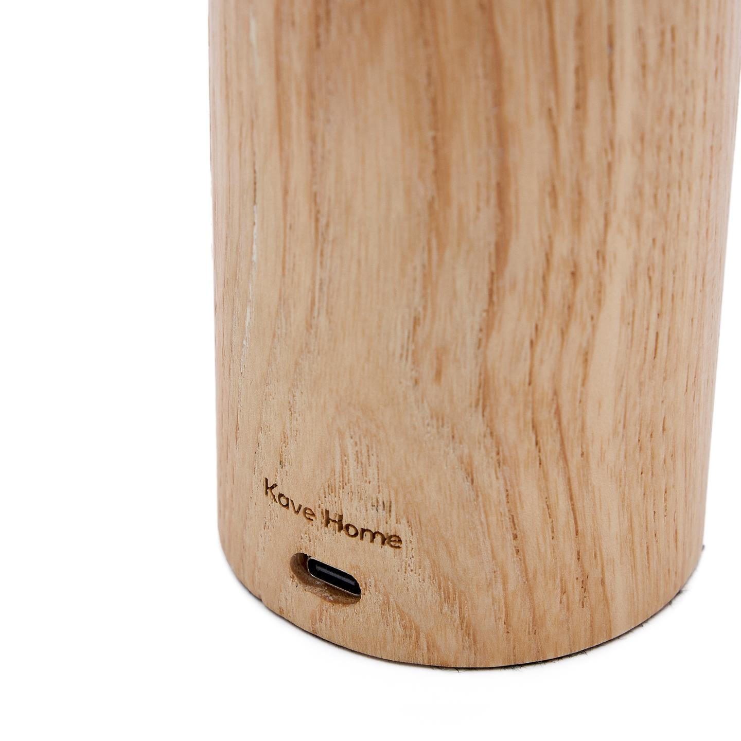Kave Home Draagbare Tafellamp 'Luba' Essenhout, 30cm