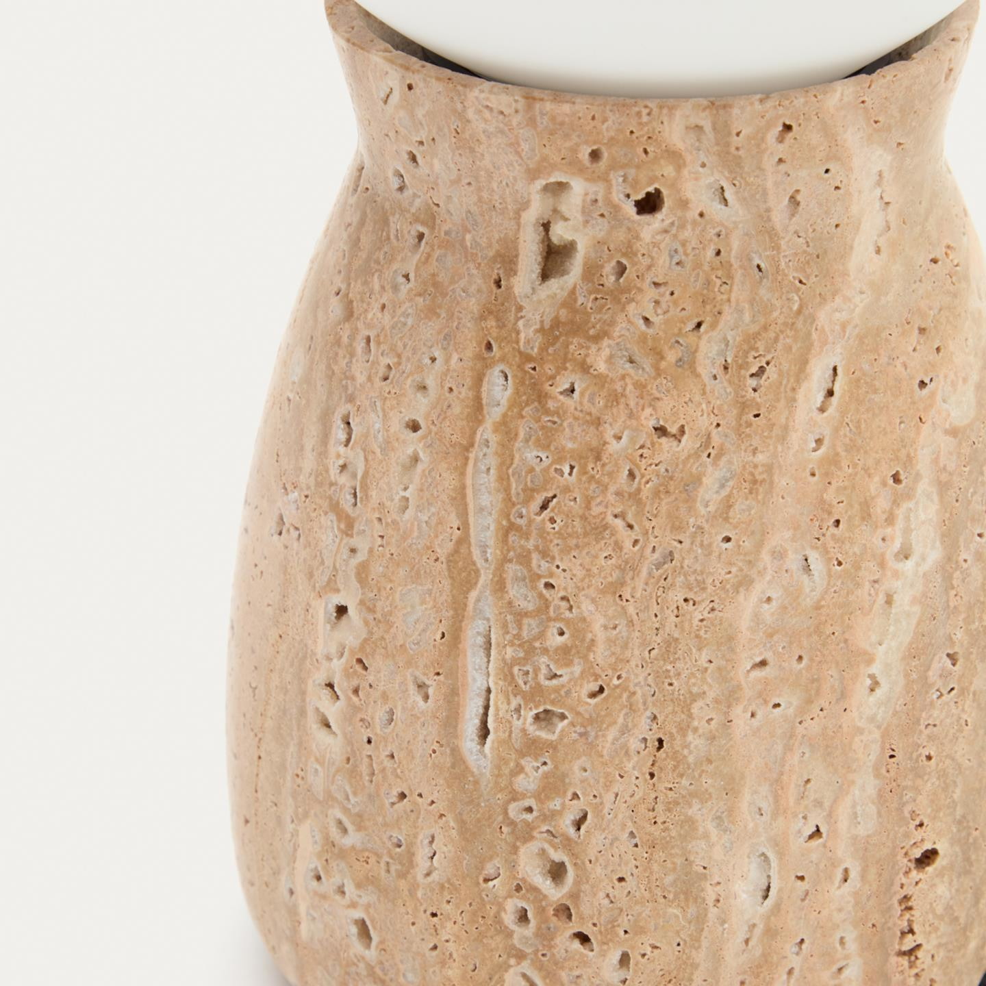 Kave Home Tafellamp 'Okeni' Travertin en glas, 32cm
