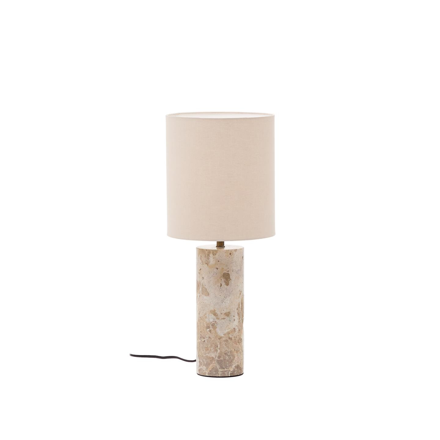 Kave Home Tafellamp Raze Marmer en linnen - Beige