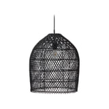 Kave Home Lampenkap 'Domitila' Rotan, Ø44cm, kleur Zwart