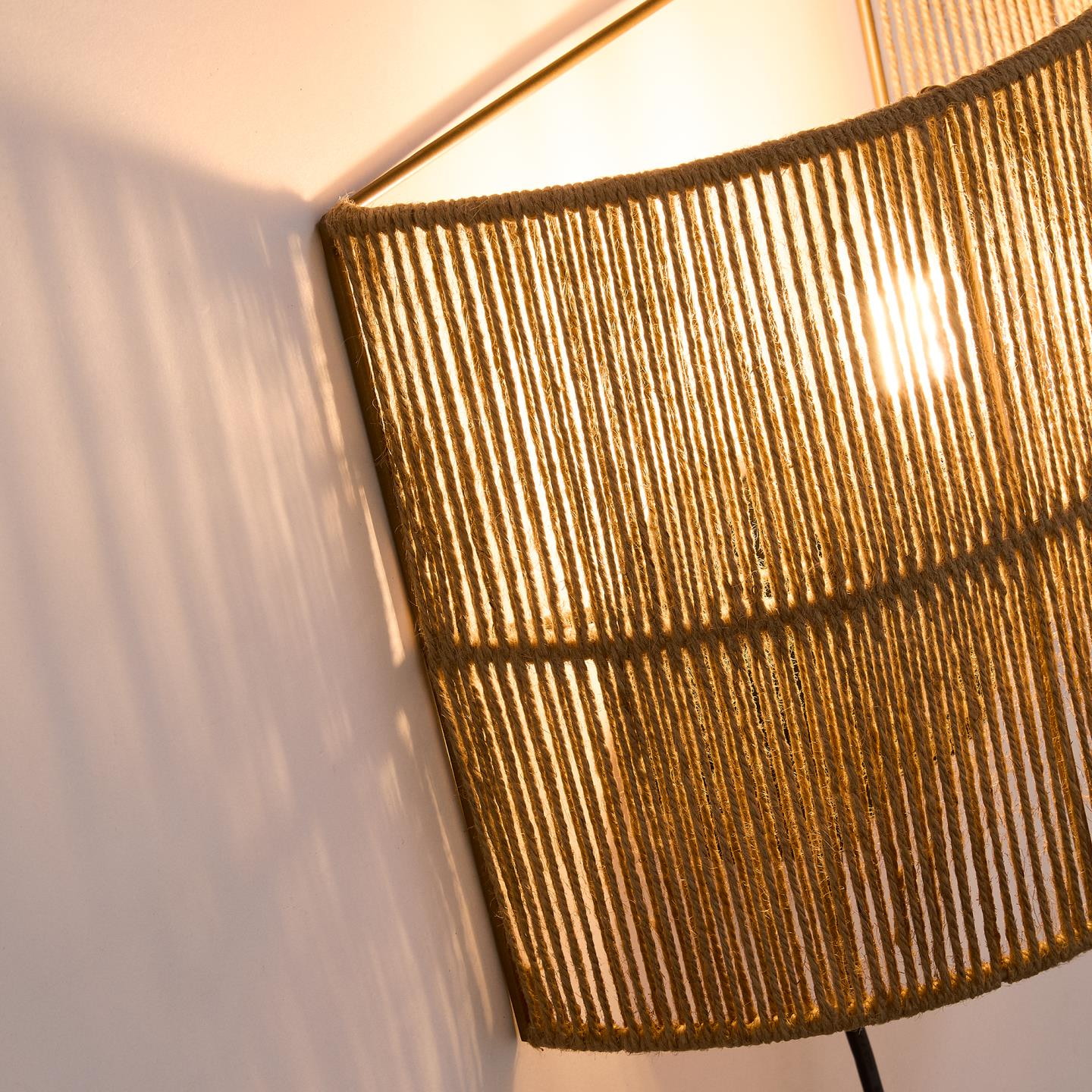 Kave Home Wandlamp 'Canar' Jute, kleur Naturel