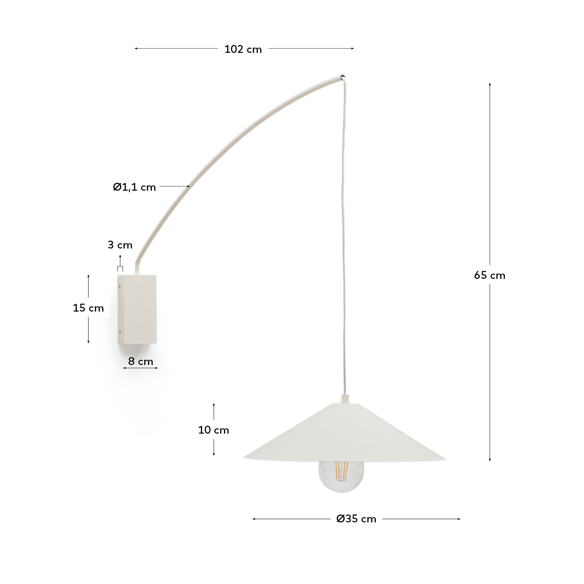 Kave Home Wandlamp 'Kally' kleur Beige
