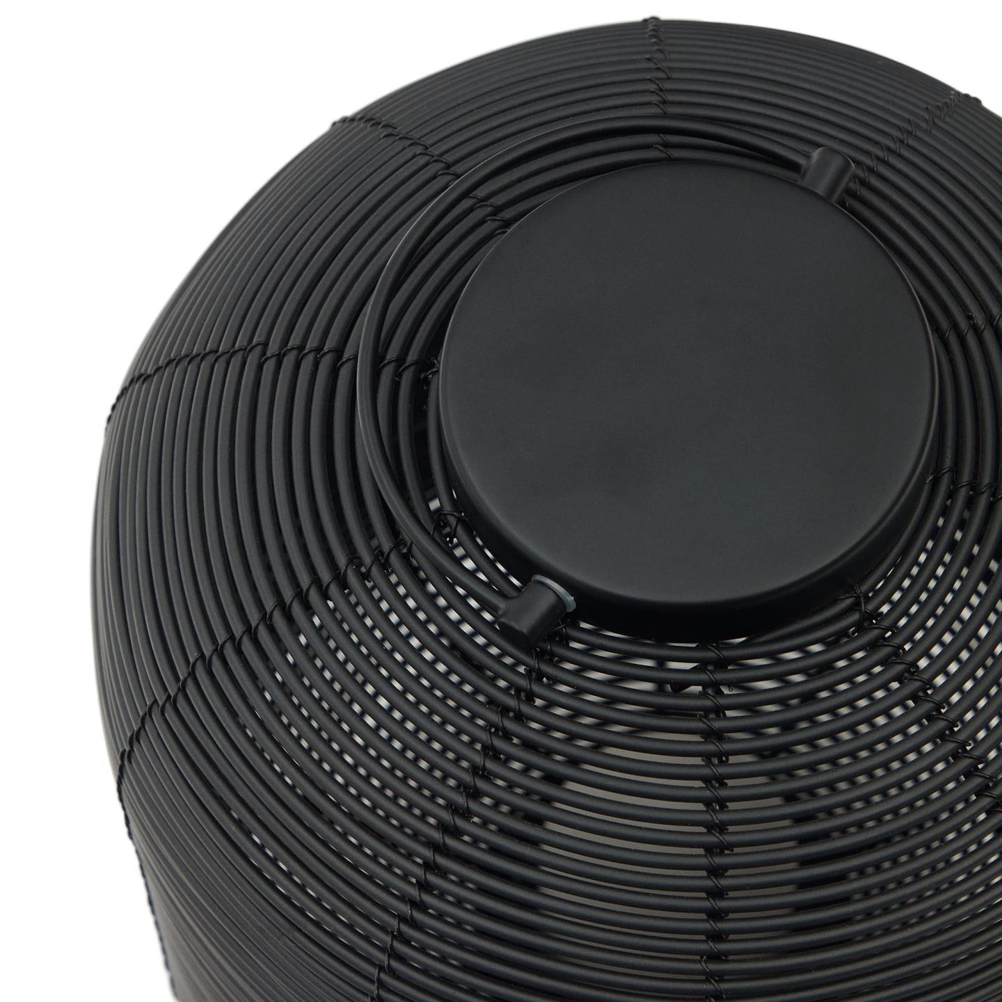 Kave Home Tafellamp 'Saranella' Rotan, 37 cm hoog, kleur Zwart