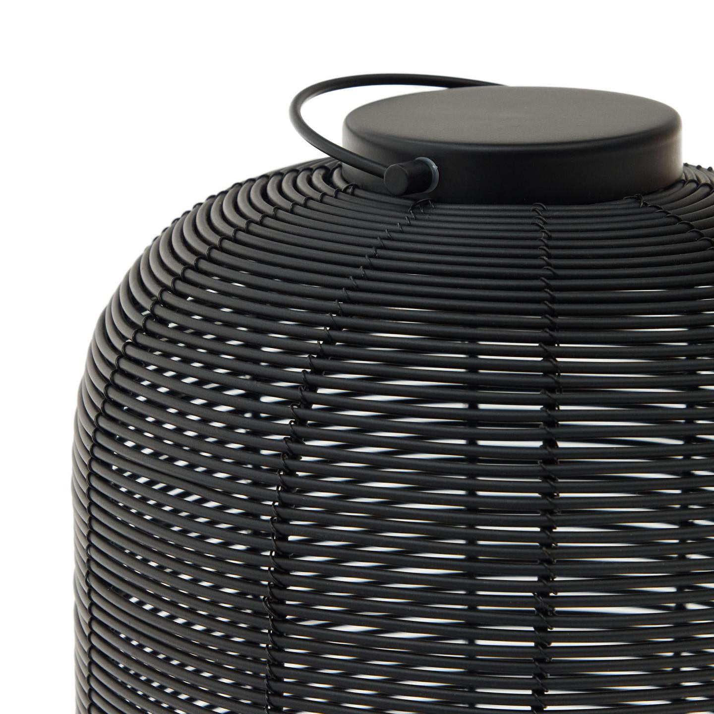 Kave Home Tafellamp 'Saranella' Rotan, 37 cm hoog, kleur Zwart
