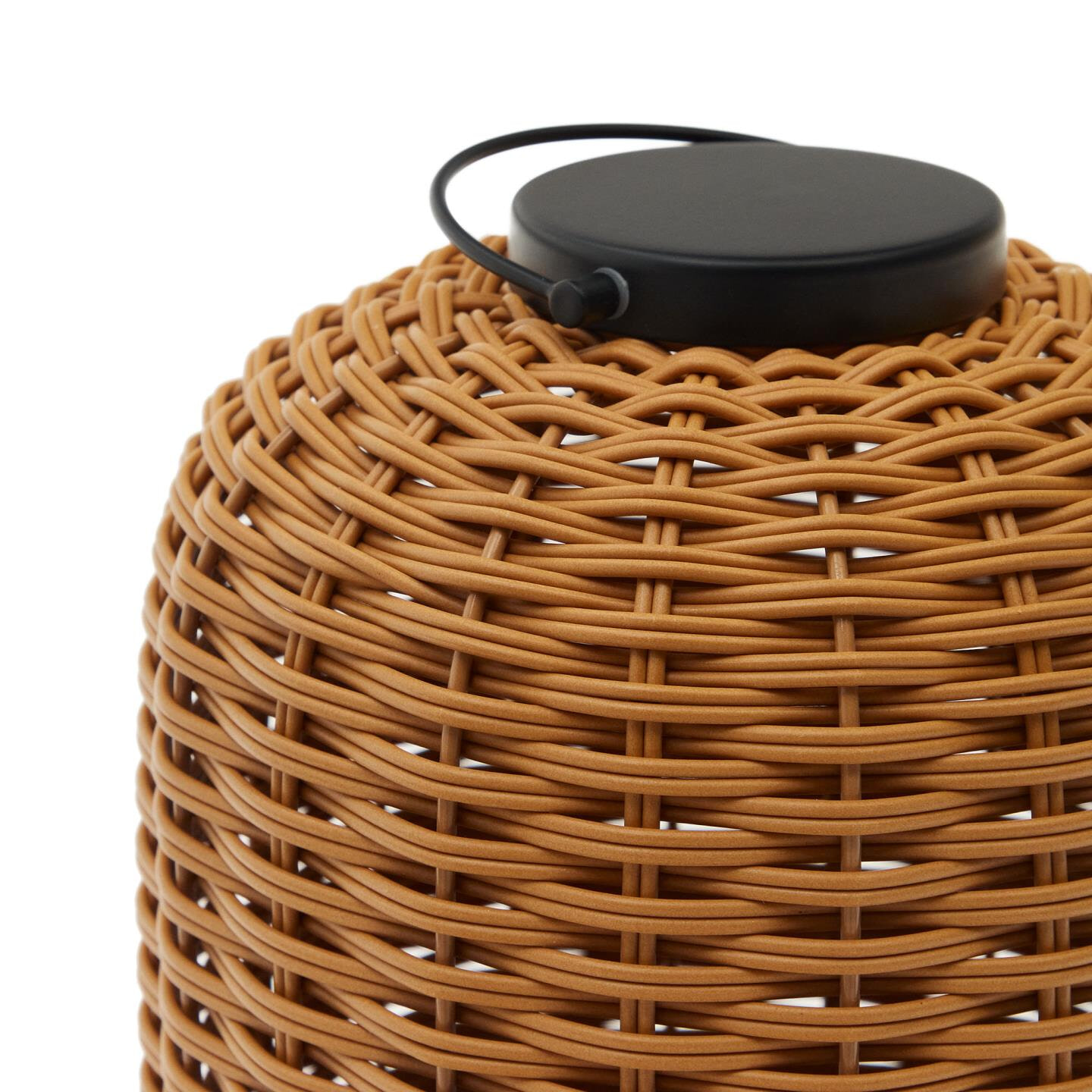 Kave Home Oplaadbare Tafellamp 'Saranella' Rotan, 37cm hoog, kleur Bruin