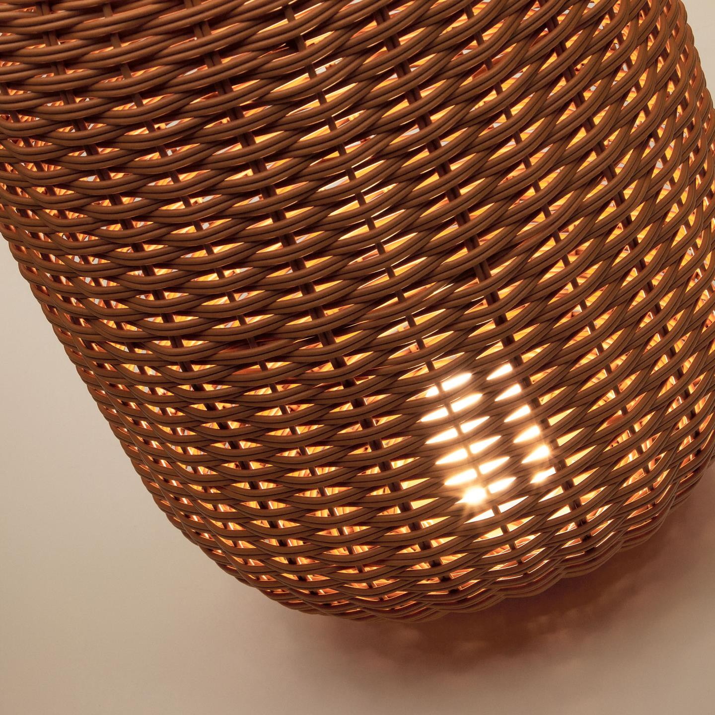 Kave Home Tafellamp 'Saranella' Rotan, 55 cm hoog, kleur Bruin