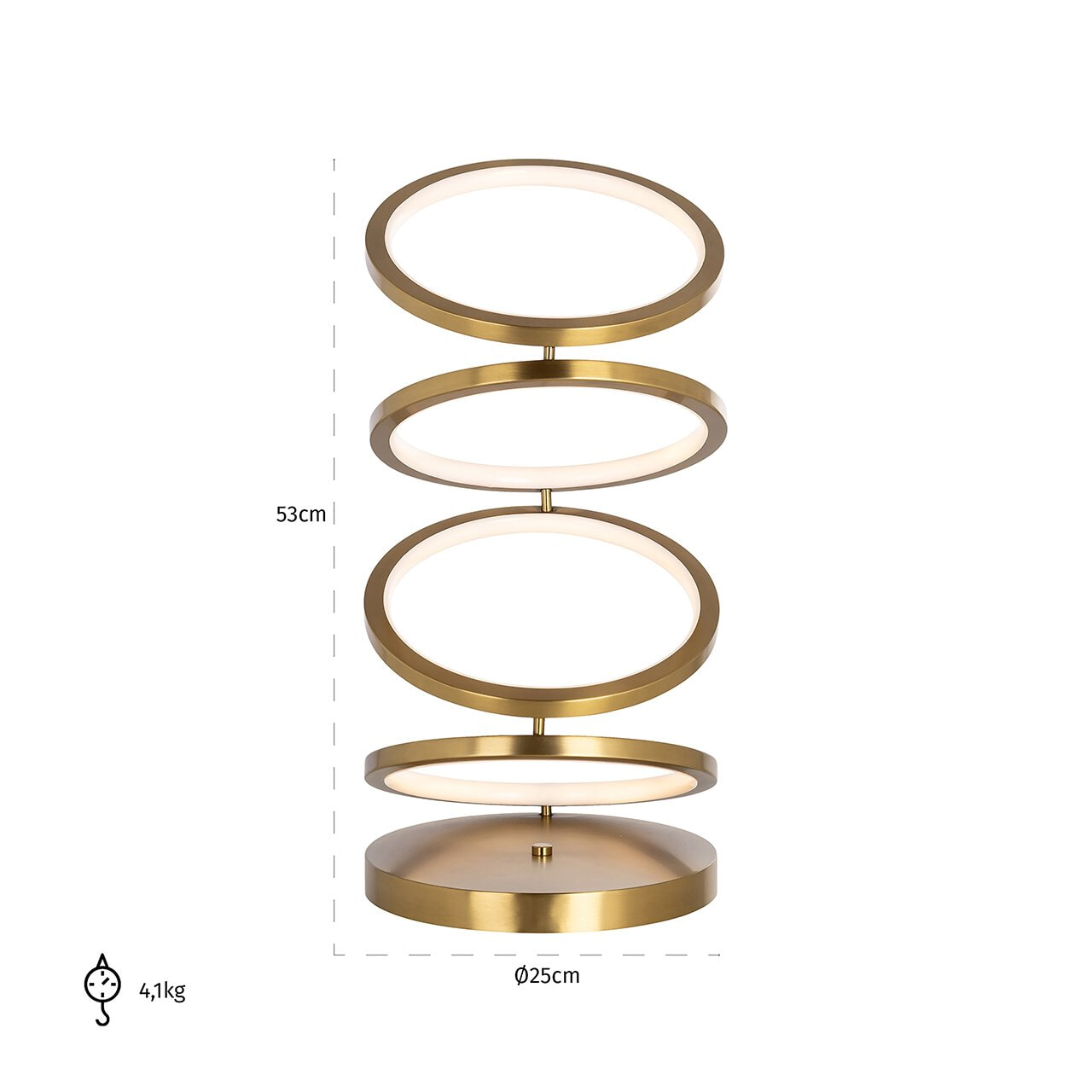 Richmond Tafellamp 'Jaimin' 53cm hoog, kleur Brushed Gold