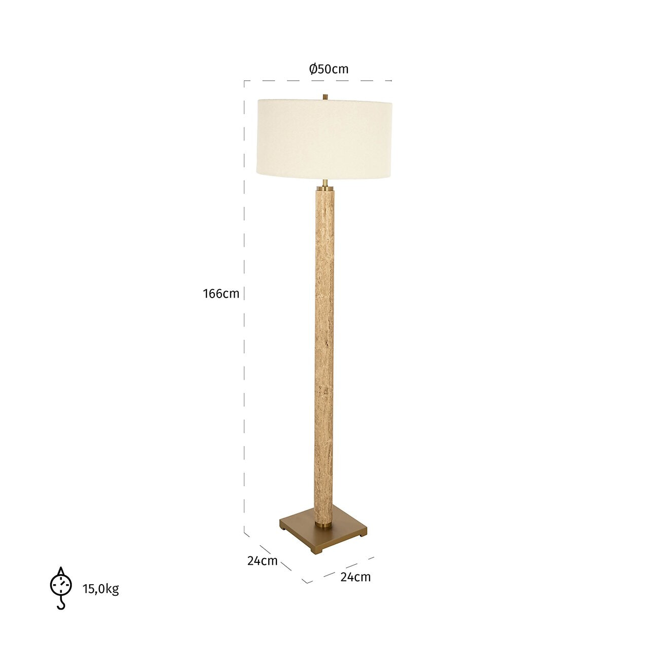 Richmond Vloerlamp 'Lorén' Marmer en Bouclé