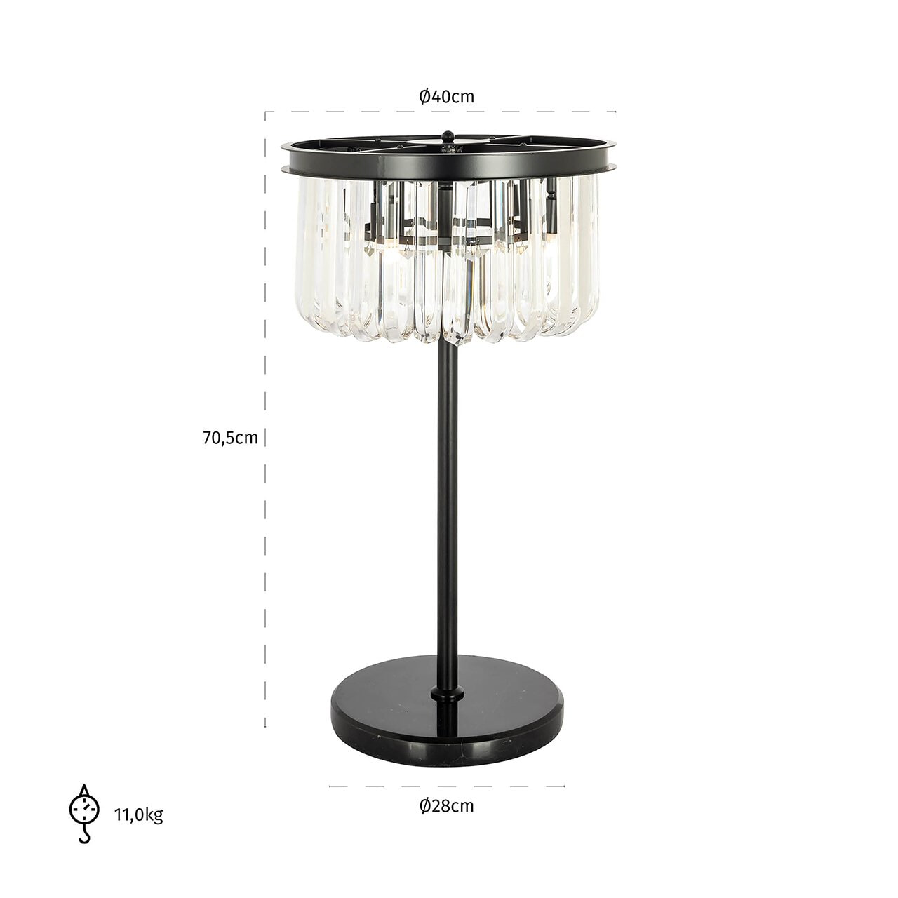 Richmond Tafellamp 'Bessy' Crystal, 4-lamps