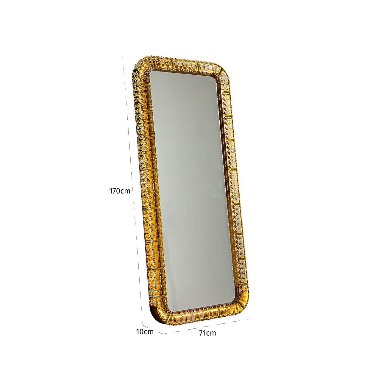 Richmond Vloerlamp/Spiegel 'Kahlo' Crystal, 170cm