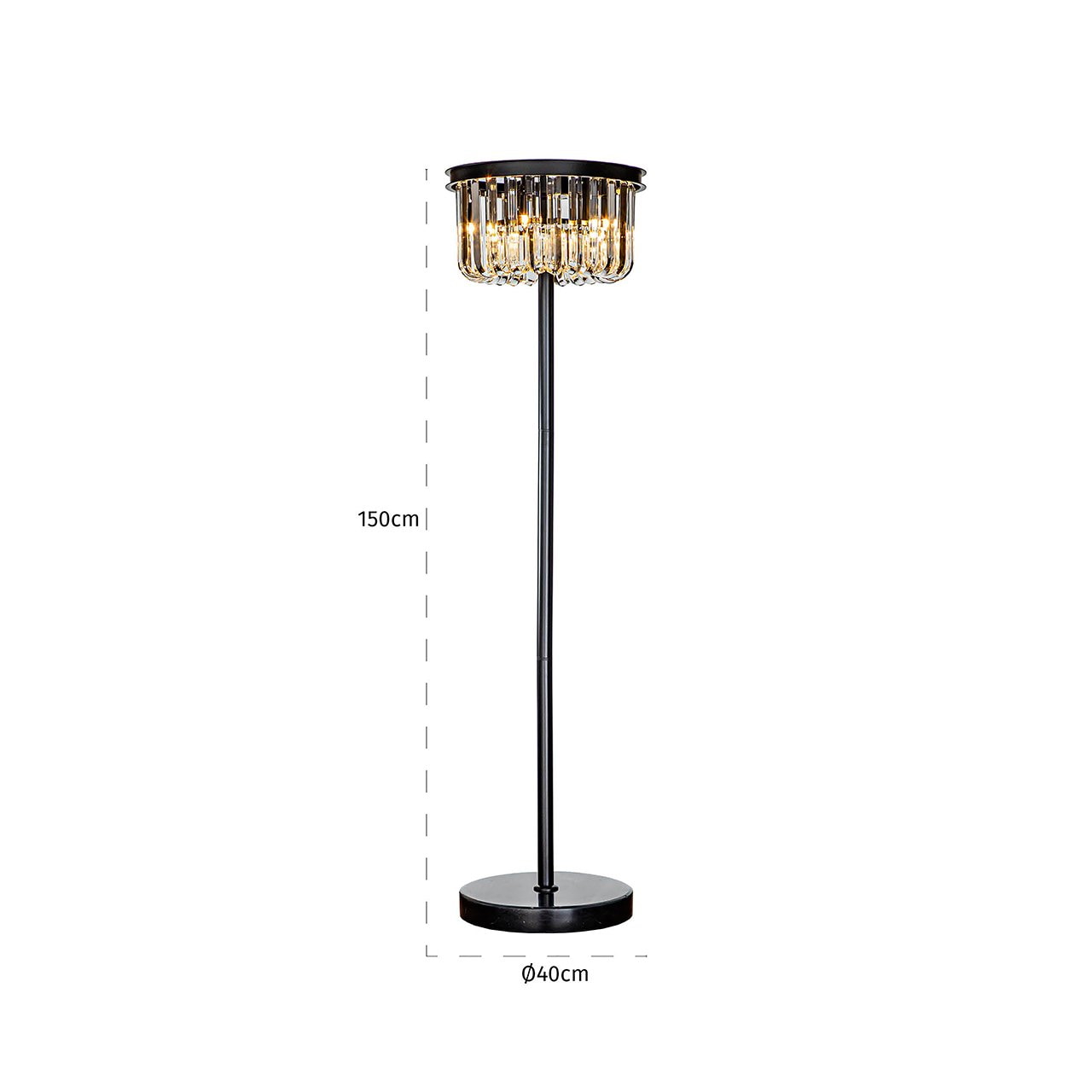 Richmond Vloerlamp 'Dagmar' 150cm, kleur Zwart