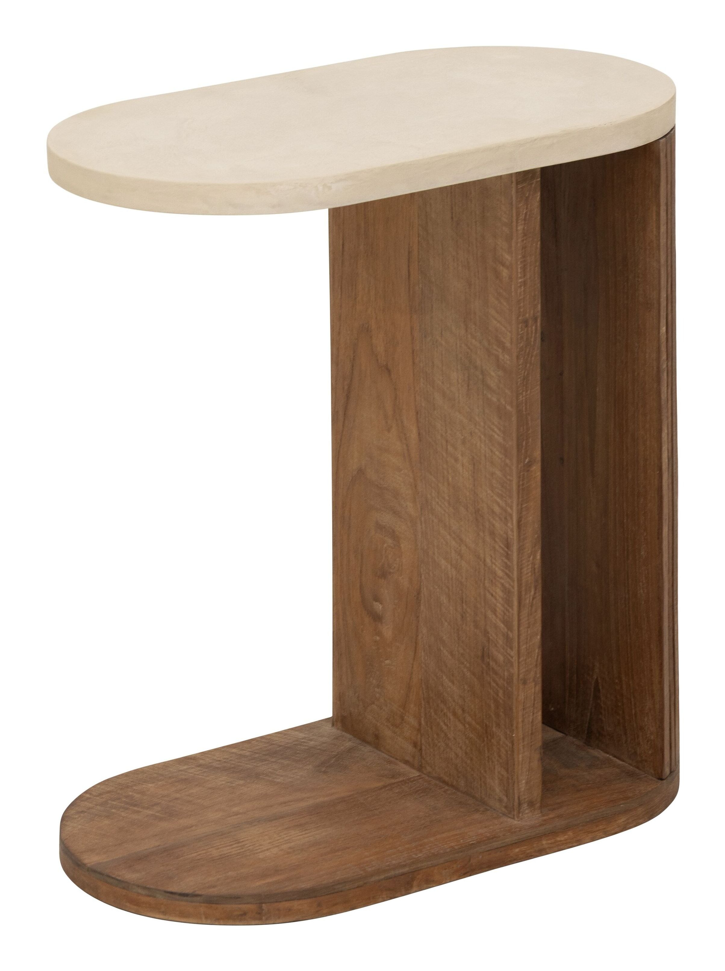 DTP Home Laptoptafel Lagoon Mortex en teakhout, 60 x 30cm - Naturel - Organisch