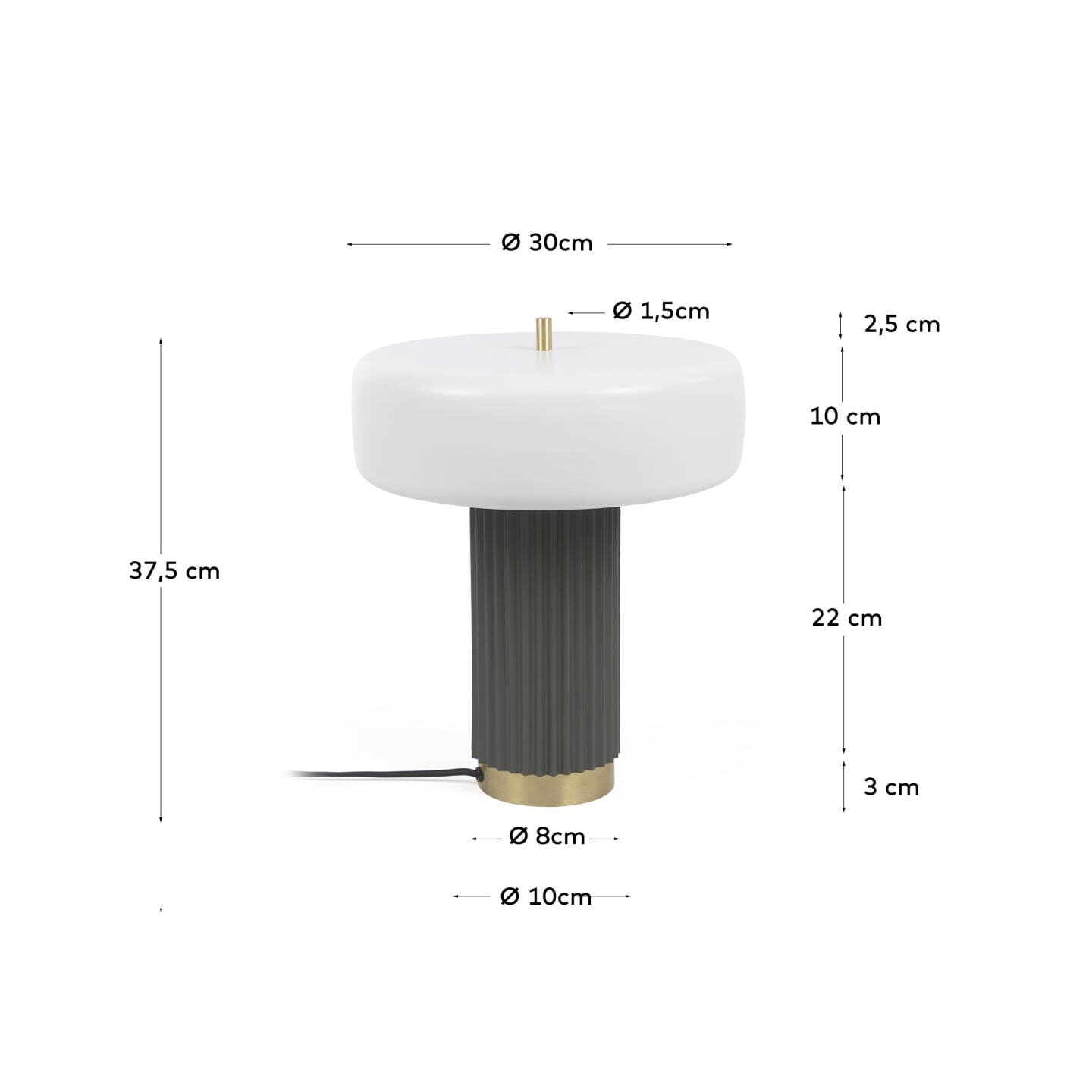 Kave Home Tafellamp 'Serenella' Metaal en glas