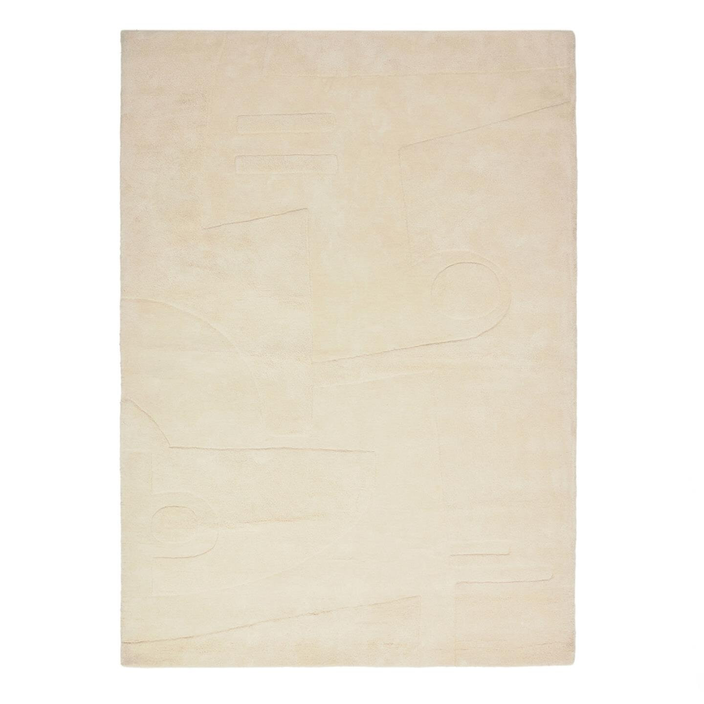 Kave Home - Enriqueta tapijt van 100% wit katoen, 160 x 230 cm
