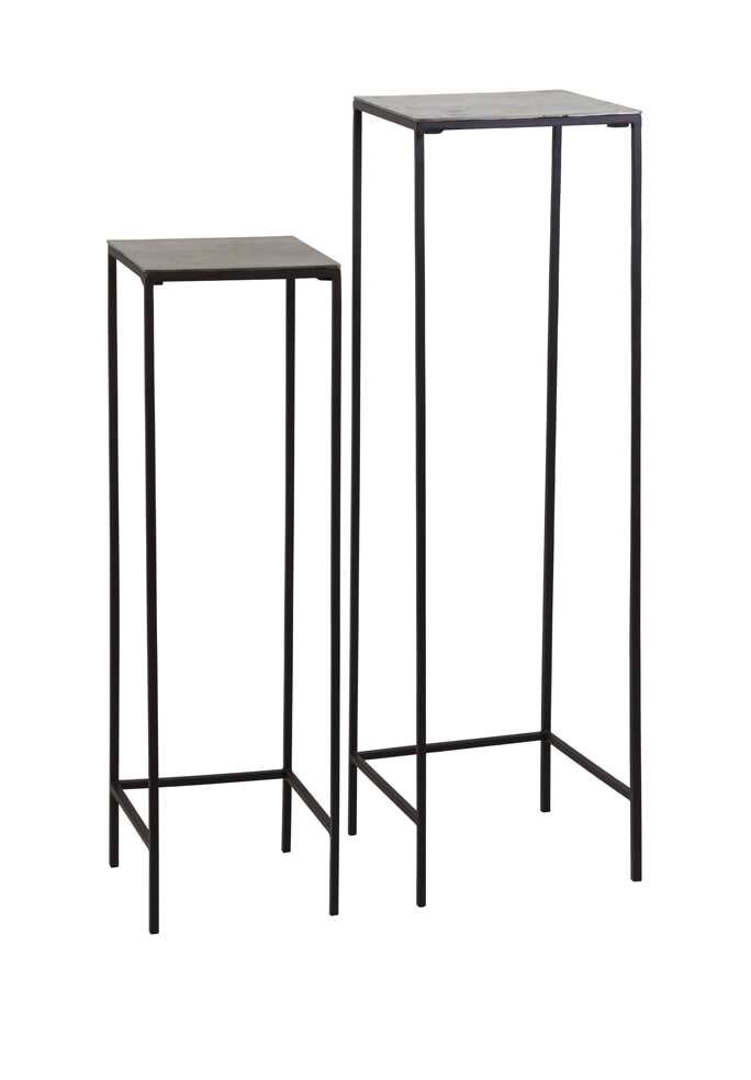 Light & Living Bijzettafel 'Hartsville', set van 2 stuks, kleur donkerbruin brons