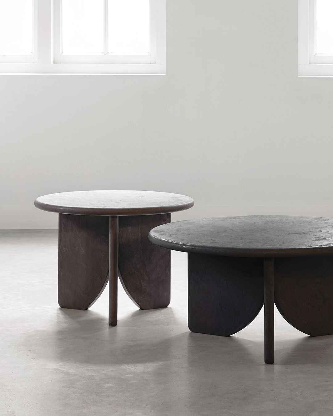 DTP Home Salontafel 'Melo' Betonlook, Set van 2 stuks, Bruin/Zwart