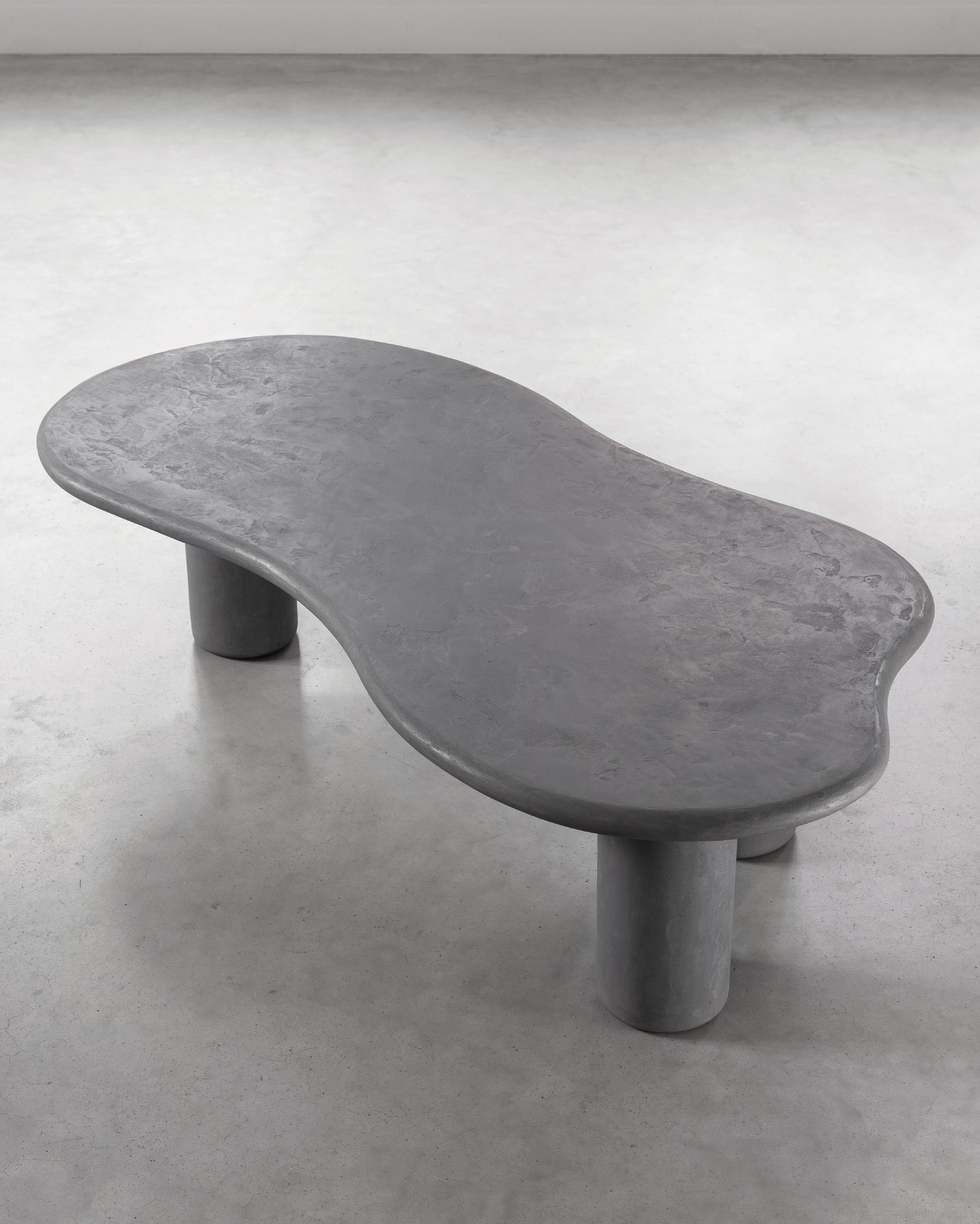 DTP Home Organische Salontafel 'Curva' Betonlook, 130 x 69cm, kleur Grijs