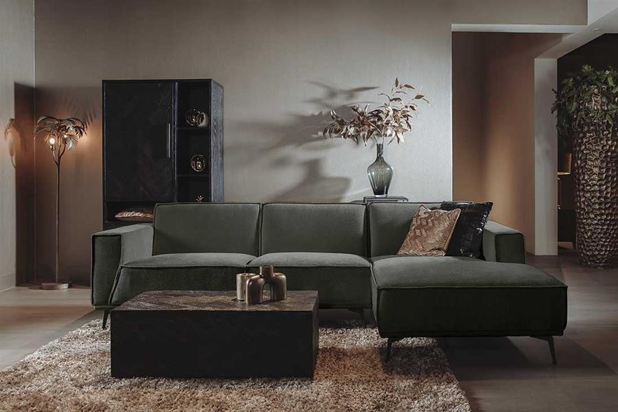 Tower Living 2,5-zits Loungebank 'Leeds' Rechts, kleur Bottle Green