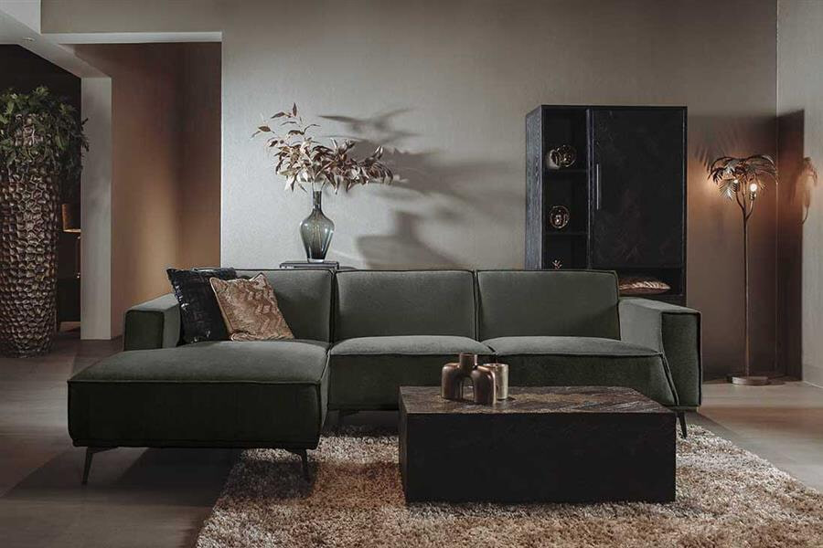 Tower Living 2,5-zits Loungebank 'Leeds' Links, kleur Bottle Green