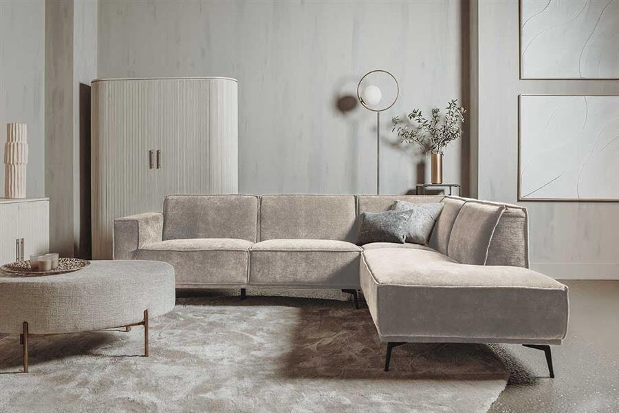 Tower Living 2,5-zits Hoekbank 'Leeds' Rechts, kleur Beige
