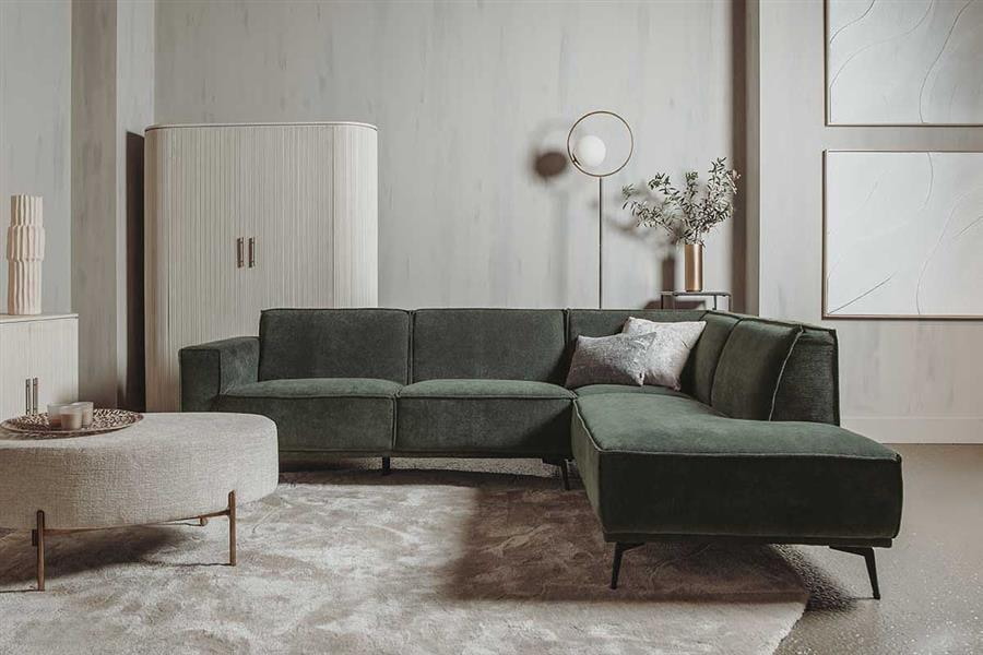 Tower Living 2,5-zits Hoekbank 'Leeds' Rechts, kleur Bottle Green