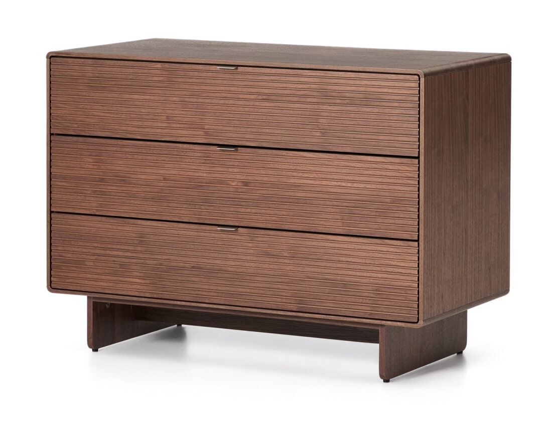 Kave Home Ladekast 'Norlen' Walnootfineer, Met 3 laden