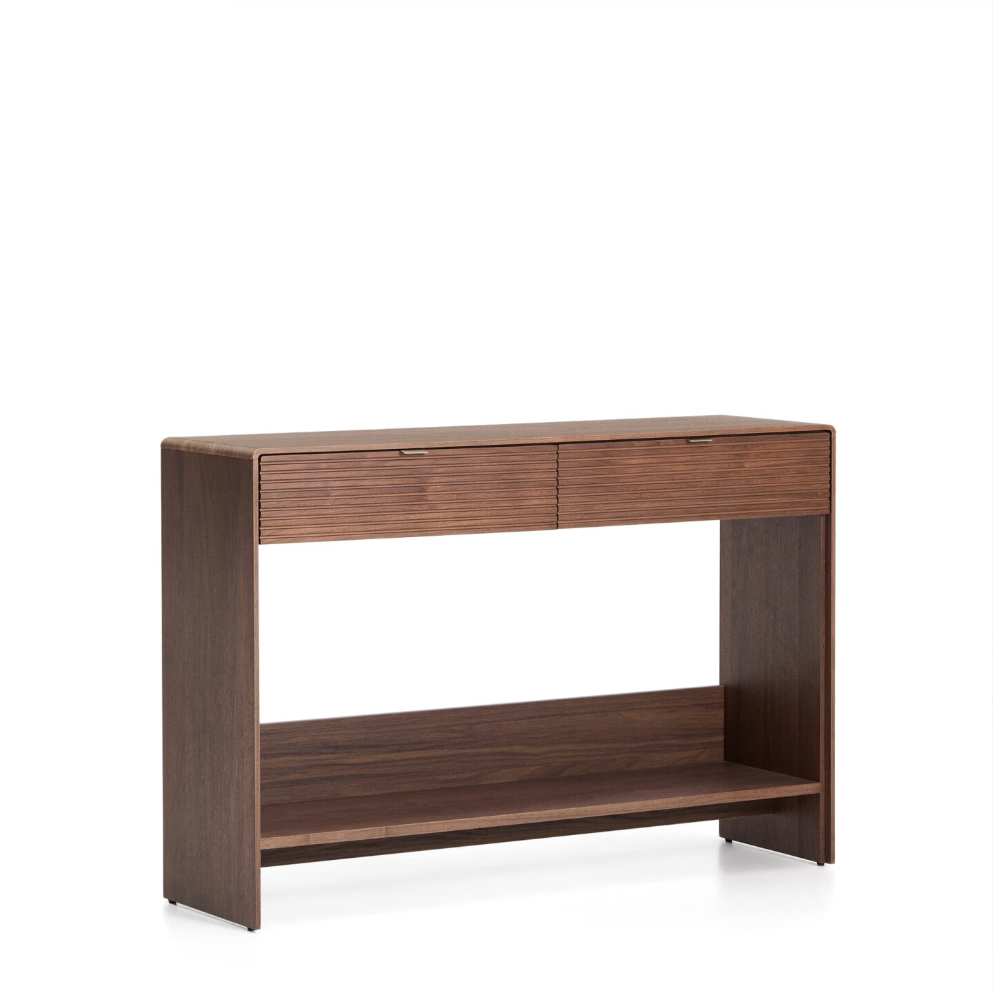 Kave Home Sidetable Norlen Walnootfineer, 120cm - Bruin