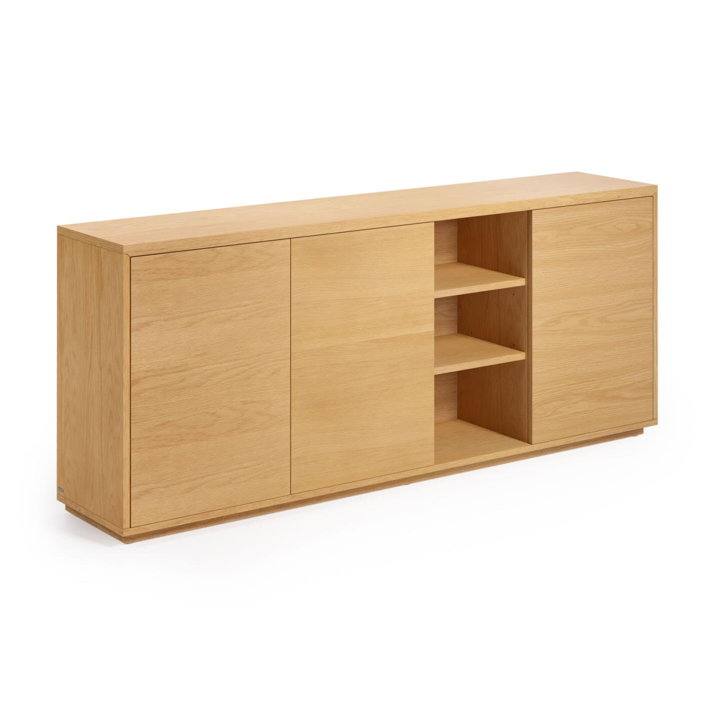 Kave Home - Abilen 3-deurs dressoir van eikenhoutfineer met witte lak, 180 x 75 cm FSC 100%