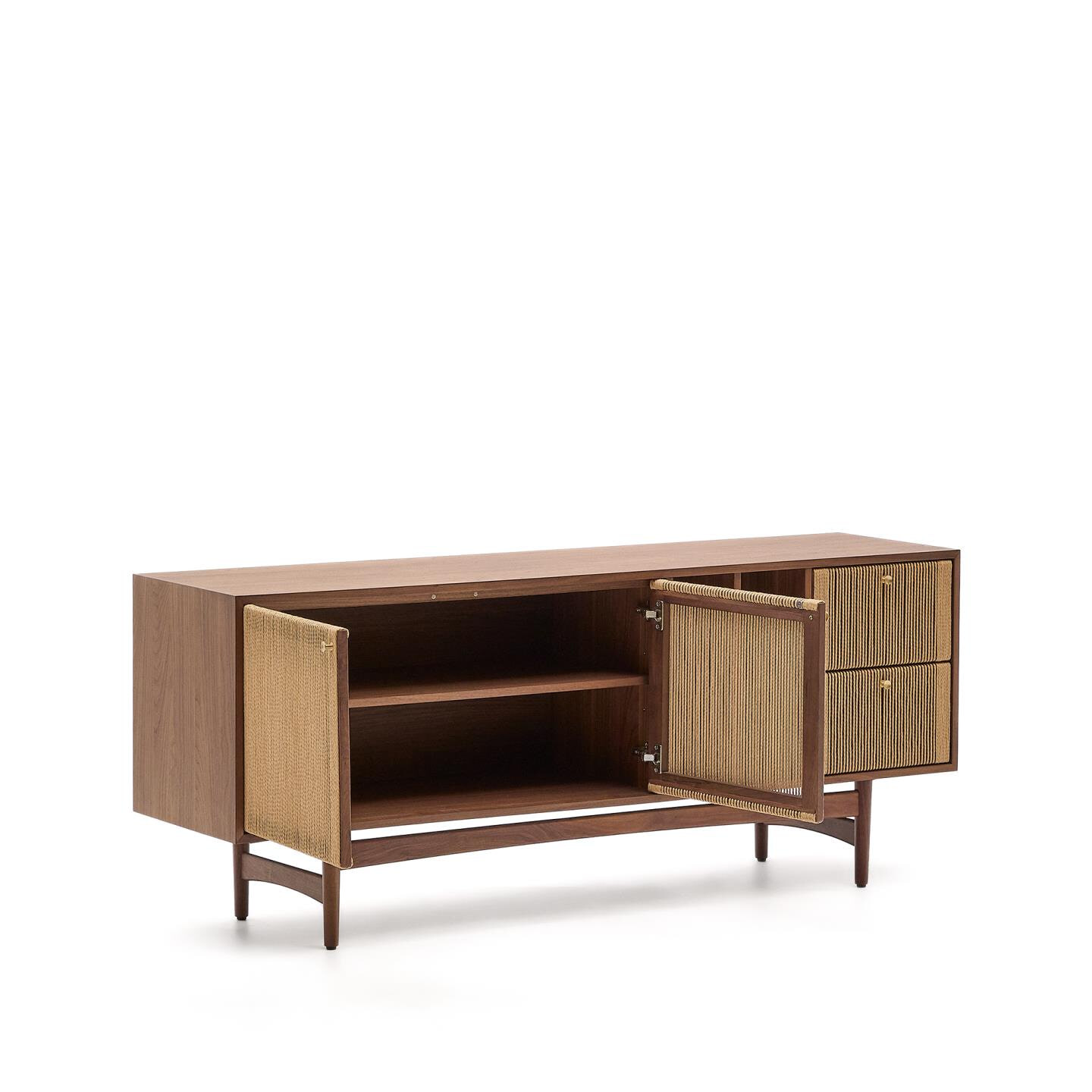 dressoir notenhout modern Zwevend Dressoir Tweekleurig notenhout