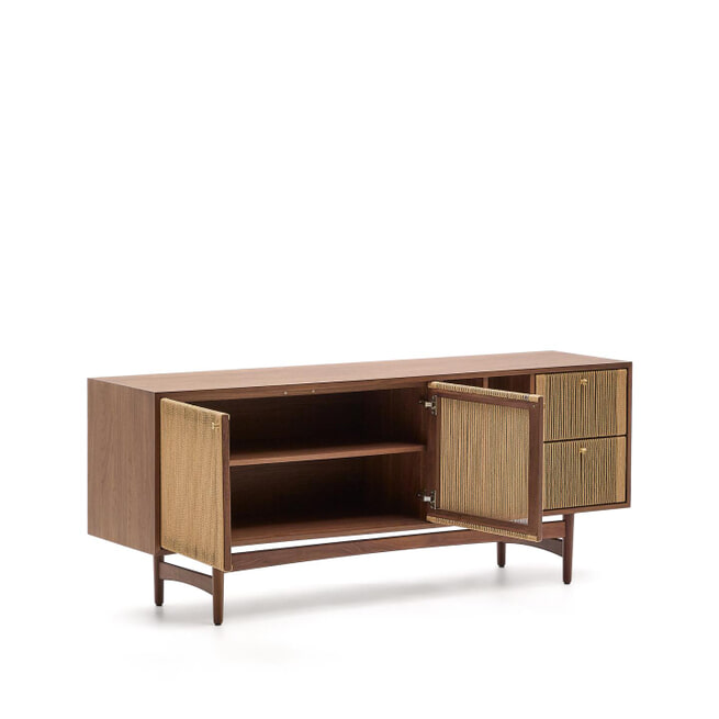dressoir notenhout modern Zwevend Dressoir Tweekleurig notenhout