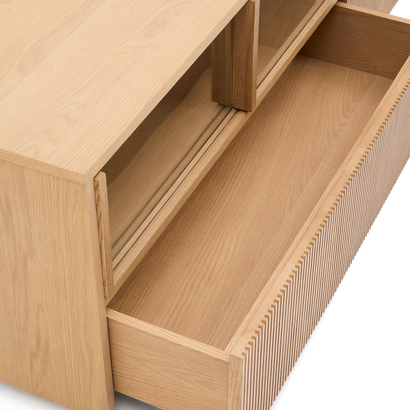 Kave Home TV-meubel 'Helvine' Eiken en glas, 200cm