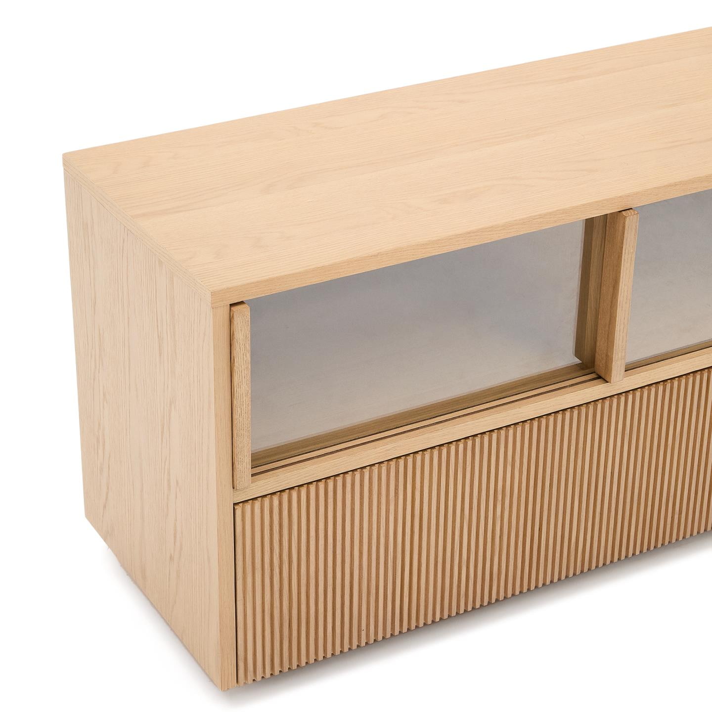 Kave Home TV-meubel 'Helvine' Eiken en glas, 200cm