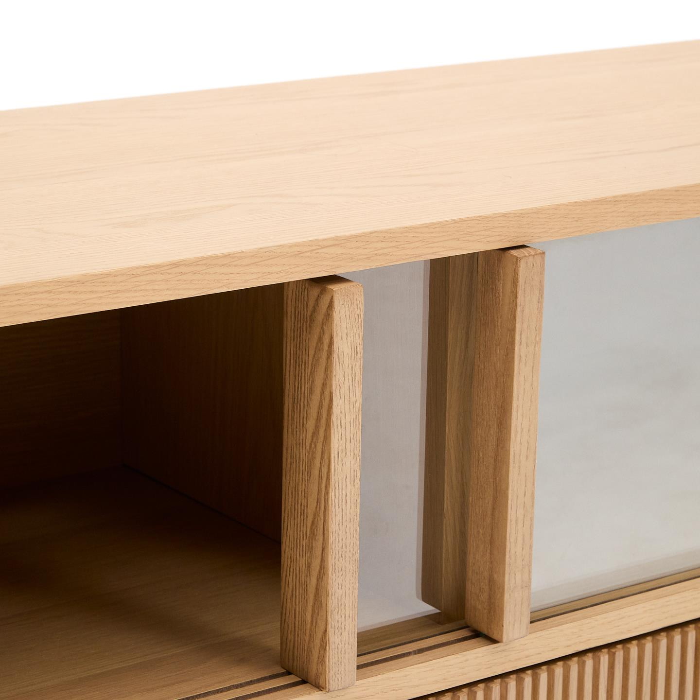 Kave Home TV-meubel 'Helvine' Eiken en glas, 200cm