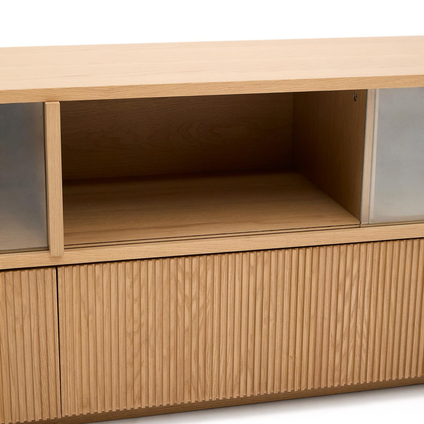 Kave Home TV-meubel 'Helvine' Eiken en glas, 200cm