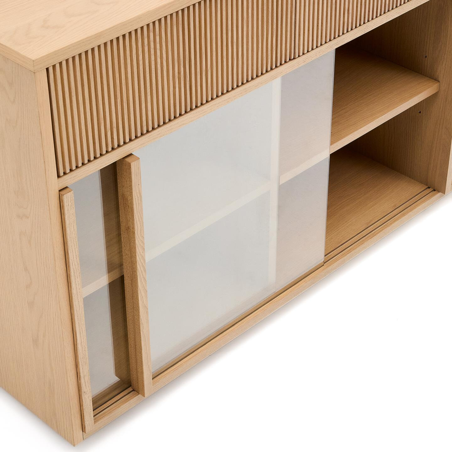 Kave Home Dressoir 'Helvine' Eiken en glas, 200cm