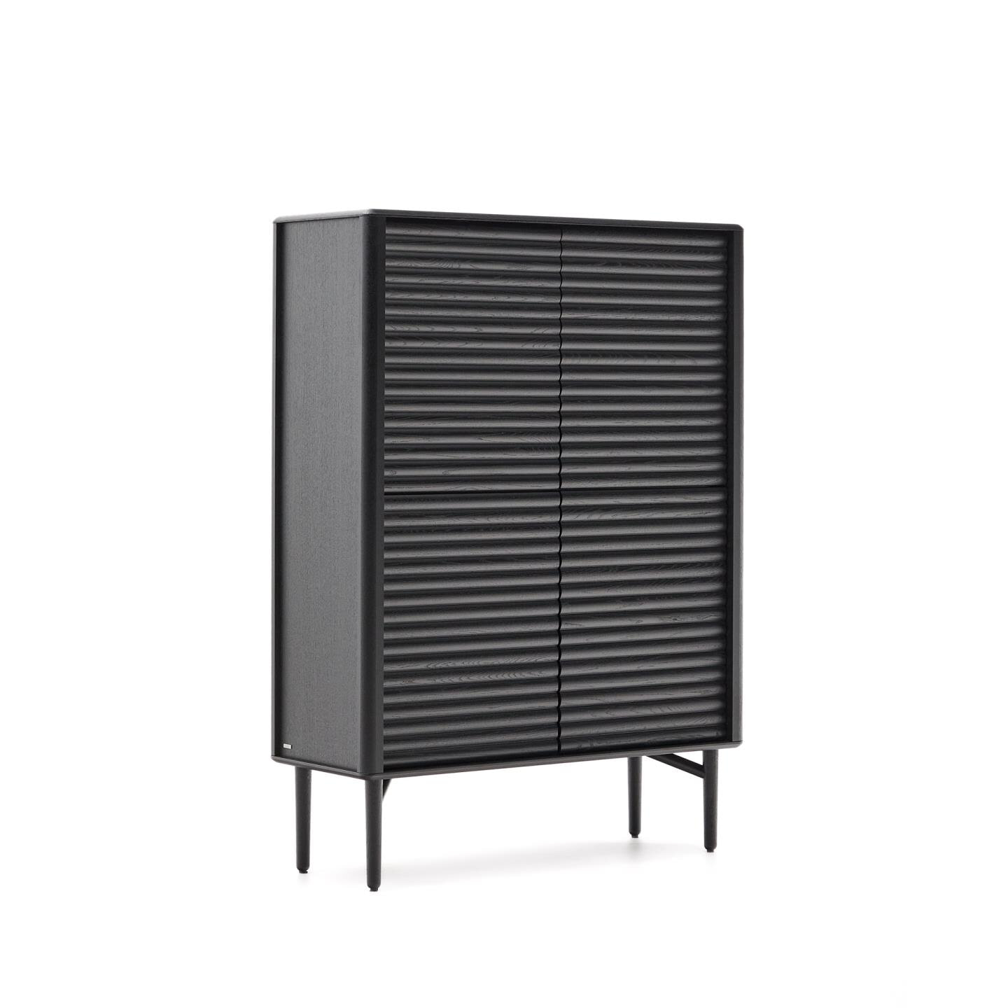 Kave Home Opbergkast 'Lenon' Eikenhout, 144 x 105cm, kleur Zwart