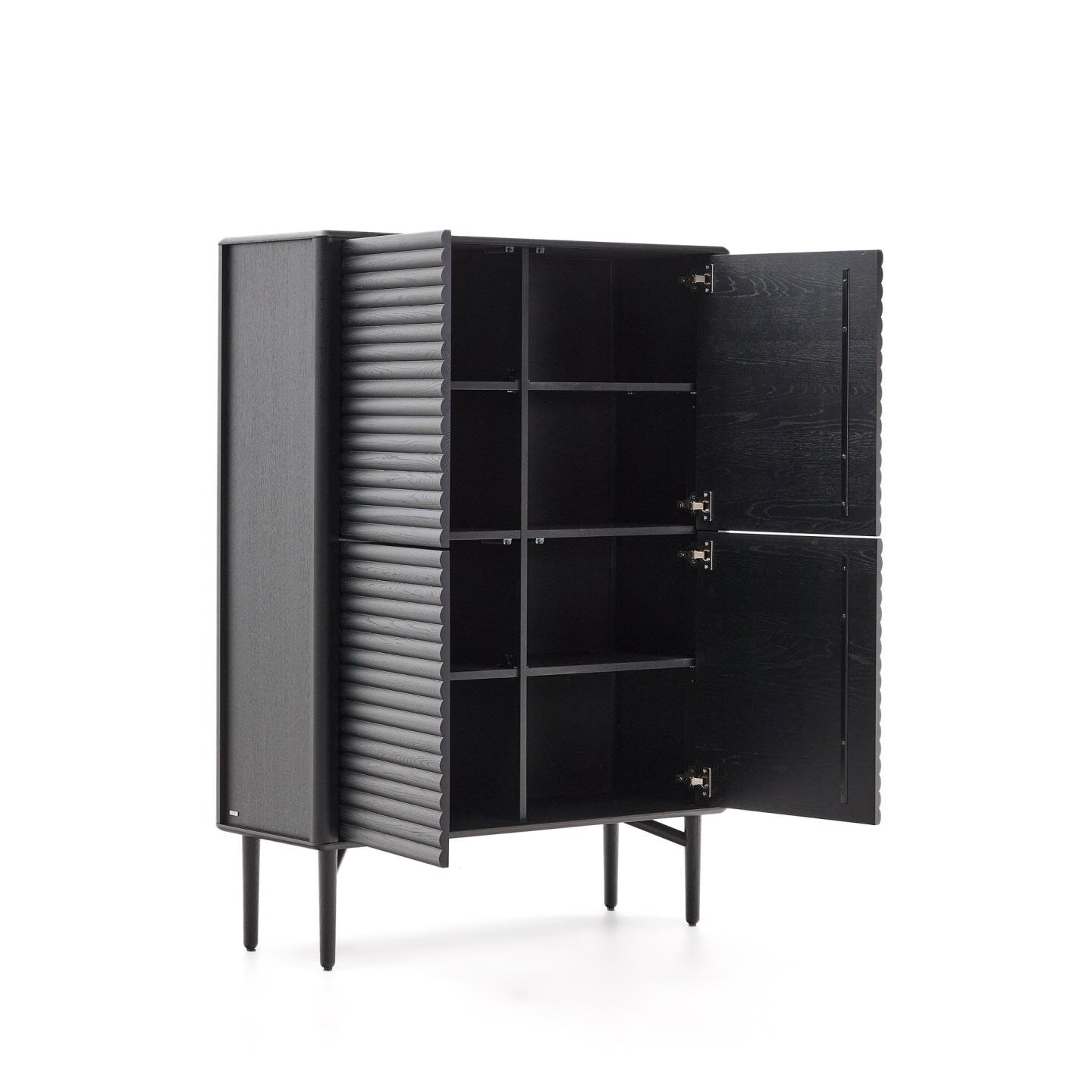 Kave Home Opbergkast 'Lenon' Eikenhout, 144 x 105cm, kleur Zwart